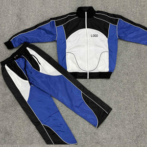 Conjunto Deportivo Cortavientos de Poliéster 100% Más Vendido, con Logotipo Personalizado Impreso, Conjunto Deportivo de 2 Piezas con Cremallera de Secado Rápido para Hombre - Product Image 1