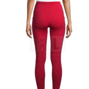 Leggings Scrunch Butt pour femmes de haute qualité Pantalon mi-taille au design unique avec taille élastique et motif solide en stock - Product Image 4