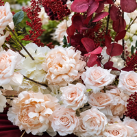 Fleurs artificielles personnalisées faites à la main, accessoires de décoration de mariage sur mesure, solution tout-en-un pour la scène de mariage
