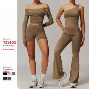 Nuevo conjunto de yoga 2025 de alta calidad OEM al por mayor para mujeres, traje de yoga informal y cómodo, versátil, conjunto de correr y fitness - Product Image 1
