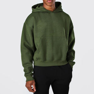 100% Cotton Boxy Fit <b>Hoodie</b> for Mens Blank High Quality Heavyweight Custom logo Pullover Hoodies OEM - Product Image 6