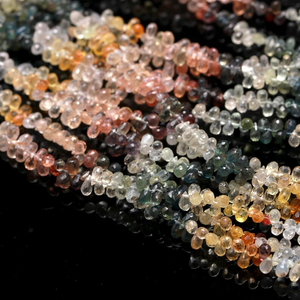 Cuentas de piedras preciosas sueltas con forma de lágrima facetada de zafiro múltiple de alta calidad, cuentas multipreciosas de 3x5mm para fabricación de joyas, precio a granel - Product Image 2