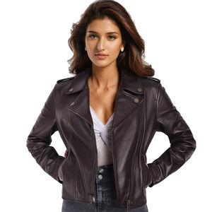 Chaqueta recortada de piel auténtica personalizada para Mujer | Ropa de abrigo elegante ajustada para Mujer | Suministro de fábrica al por mayor de OEM y ODM - Product Image 1