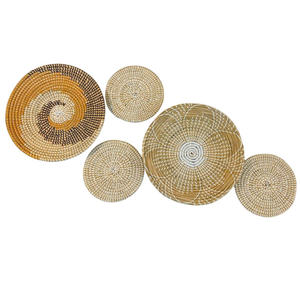 Vietnam personnalisé jonc de mer tenture murale décor panier Boho mur Art osier rond cintre plaque murale ensemble de 16 pièces avec de nombreuses tailles - Product Image 4