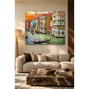 Impression sur toile d'une gondole Fida sur le canal de Venise au coucher du soleil - Product Image 2