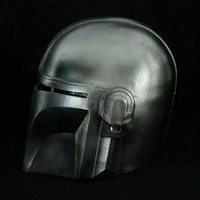 CHk Calvin Handicrafts Sangle de mentonnière pour casque Mandalorian vintage en acier - Faite à la main, argent poli, pour costume Star Wars / jeu de rôle
