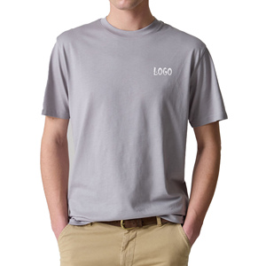 T-shirt pour homme, coupe classique, respirant, grande taille, couleur unie, impression de logo de marque personnalisée, service OEM, 100% coton biologique, 220 GSM - Product Image 5