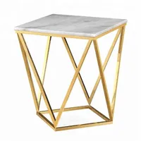 Table basse de haute qualité dessus en marbre Base en métal solide Style moderne idéal pour le salon salle d'attente bureau à domicile au meilleur prix