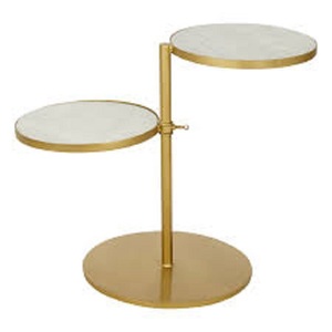 ENSEMBLE DE 3 Salon Combinaison Table D'appoint En Métal Table D'appoint Pour Salon Chambre Avec Marbre Top Table À La Main - Product Image 5