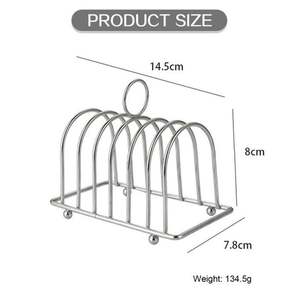 Porte-pain en métal avec poignée et pieds servant pour les morceaux de pain accessoires de cuisine rangement et organisation à domicile porte-pain - Product Image 6