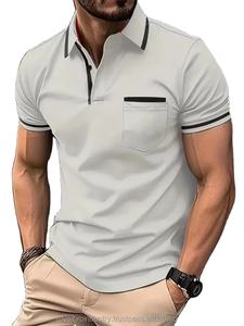 T-shirt à manches courtes d'été pour hommes Mode populaire Slim European and American 3D Printed Design Knitted Fabric Top Polo Shirts - Product Image 5