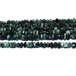 Emerald 6x7mm-6x10mm Gemstone Faceted Nugget <b>Bead</b> Natural Green Emerald Precious Gemstone Tumbled <b>Loose</b> <b>Beads</b> for Jewelry Making - Product Image 3