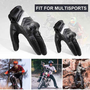 Gants de moto en cuir respirants pour hommes, design personnalisé 2025, haute qualité, compatibles écran tactile, détection au doigt, quatre doigts libres - Product Image 6