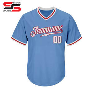 Jersey de béisbol hecho a medida dos botones cosido personalizado deportes Softball Jersey para hombres - Product Image 2