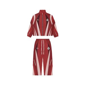 Costume personnalisé OEM ensemble court deux pièces veste zippée survêtement survêtement en polyester à fermeture éclair survêtement coupe-vent pour hommes - Product Image 2