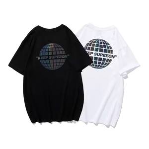 Unisex 100% algodón cómodo transpirable fábrica al por mayor de gran tamaño de manga corta Camisetas bordadas gráfico cuello redondo hombres - Product Image 5