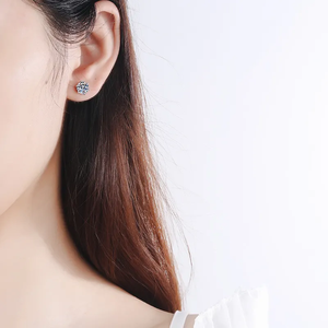 Boucles d'oreilles clous en moissanite ronde certifiée GRA 0,6-4 carats/paire, éclat orbitale, D VVS1, argent sterling 925 - Product Image 5