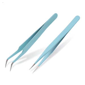 Pince à cils en acier inoxydable de haute qualité avec extensions droites et incurvées à pointe de précision pointue pour débutants - Product Image 3