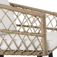 Chaise en rotin tissé en osier Cadre en aluminium et table en teck avec chaise tissée d'extérieur en osier synthétique