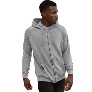 Lavage à l'acide surdimensionné ZipUp Distressed Sweat à capuche pour hommes Streetwear Thermique Respirant Broderie Tendance Vente en gros OEM de haute qualité - Product Image 1