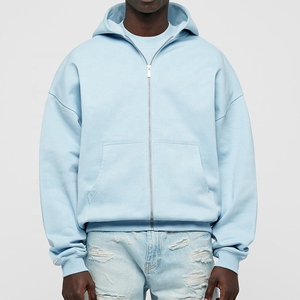 Wholesale Custom Blank <b>Men's</b> <b>Zip</b> <b>up</b> Hoodie Custom Logo Puff Print <b>Cardigans</b> With Oversize Zipper Hoodies Unisex high quality - Product Image 1