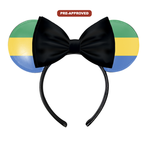 Diadema Personalizada Hecha a Medida con Orejas de Ratón, Diseño Pre-Aprobado con la Bandera de Gabón H.E.R. Accesorios - Product Image 1