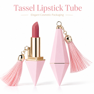 <span class=keywords><strong>Rouge</strong></span> à lèvres de luxe à coupe diamantée, marque privée, avec logo personnalisé, tube bijou à pendentif pompon, style palais, fini mat velours, végan, fournisseur OEM - Product Image 1
