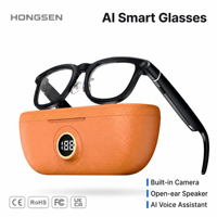 Lunettes intelligentes avec étui de charge, prise en charge d'une seule caméra, enregistrement vidéo 4K, commande vocale, traduction en temps réel, assistant IA, IP67