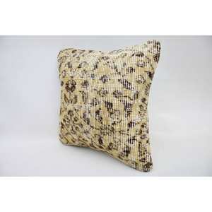 หมอนผ้าแคนธาสีเบจ12X12นิ้วพร้อมเทคนิคการถักขนแกะพิมพ์ลายเสือดาววินเทจ - Product Image 3