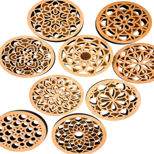 ที่รองแก้วไม้ไผ่ทาสีดีมีโลโก้ปกป้องเครื่องดื่มทำจากไม้ธรรมชาติ100% ที่ใช้เป็นสินค้าบนโต๊ะ - Product Image 2