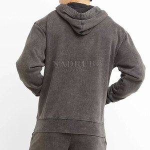 2025 Venta directa de fábrica Basics Vintage Effect Hoodies Logotipo personalizado Sólido Vintage Effect Hoodies para hombres - Product Image 2