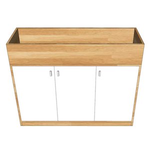 Rubber Wood Office <b>Desk</b> Cabinet for Living Room Organization THS68044 - Product Image 2