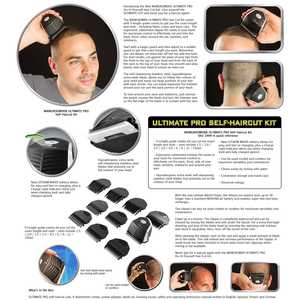 Kit Profesional para Auto-Corte de Cabello con Cortadora y Recortadora Ajustables a Batería, Resistentes al Agua IPX7, MAX LITHIUM Power - Product Image 1