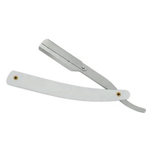 Maquinilla de afeitar de borde recto de media hoja cambiable profesional 1 MM maquinilla de afeitar de peluquero negro y rojo excelente rendimiento de afeitado Venta caliente - Product Image 4