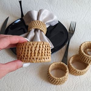 Wholesale <b>Cheap</b> Price Table Decor Rhinestone Bling Napkin <b>Ring</b> Rattan Napkin Buckle <b>Ring</b> for Place Setting Serviette - Product Image 1