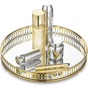 Bandeja de Servir Metálica Multifuncional de Diseño Martillado Marrón Antiguo, Forma Ovalada Moderna, con Patrón Floral, para Servir y Decorar - Product Image 5