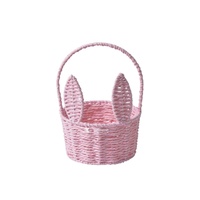 Panier tressé moderne personnalisé en forme d'oreilles de lapin de Pâques, écologique, en corde de papier, pour fleurs et rangement, disponible en OEM/ODM