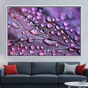 Elegant Modern Canvas Print: Water Drop Graphic Design Artwork,WHITE FRAMED CANVAS - Product Image 1