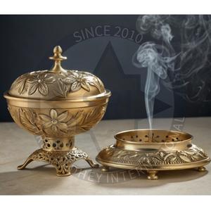 Quemador de Incienso de Latón con Diseño Árabe de Ramadán, Shree Radhey, con Forma de Palmera, Ecológico, Natural, de Sándalo Indio, Difusor Antiolor - Product Image 2