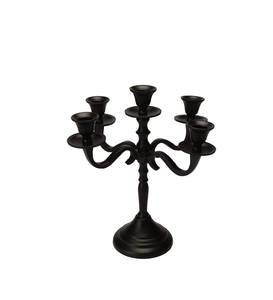 Chandelier à 5 bras en métal, support de bougie décoratif pour les fêtes, porte-bougie de Noël, fournitures pour événements, pièce maîtresse - Product Image 1