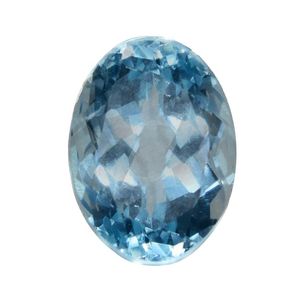 Topacio Azul Natural, Corte Ovalado, 8mm x 1mm, con Orificio, Tratado Térmicamente, Certificado, Sustituto del Neelam - Product Image 1