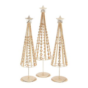 Décoration de table d'arbre de Noël en métal argenté avec étoile Top Modern Holiday Centerpiece Home Ornament - Product Image 6