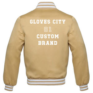 Veste universitaire unisexe en satin, col montant, logo personnalisé sur le devant, OEM ODM, vente en gros, vêtements d'équipe, mode streetwear - Product Image 3