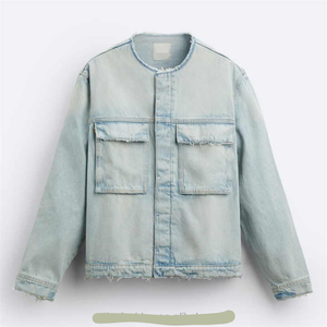 Vêtements de sport 100% coton pour hommes, blouson bombardier en sergé à fermeture éclair complète, veste décontractée pour hommes, veste d'hiver - Product Image 2