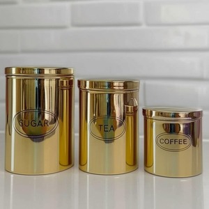 Boîte à épices de cuisine en acier inoxydable, finition miroir brillant, dorée, sans danger pour les aliments, compatible lave-vaisselle, hermétique, écologique, pour sucre - Product Image 4