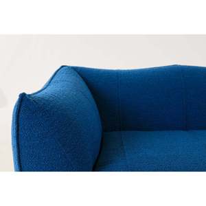 Le Granbambola 3-Seater Square <b>Sofa</b> Bluette Fabric Genuine Leather Tufted Extendable Upholstered <b>Sponge</b>-Filled Home Furniture - Product Image 4