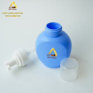 ขวดพลาสติก HDPE 300มล. สีขาวสีน้ำเงินพร้อมสบู่ล้างมือปั๊มน้ำยาทำความสะอาดสำหรับเครื่องสำอาง - Product Image 2