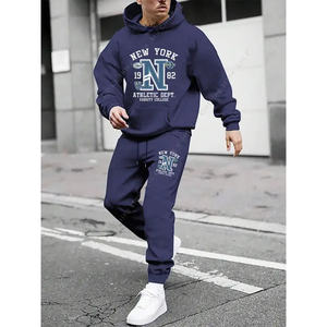 Conjunto Deportivo para Hombre 2025, Sudadera con Capucha y Pantalones con Estampado de Letras Góticas de Nueva York, Conjunto de 2 Piezas, Ropa Deportiva Urbana - Product Image 6