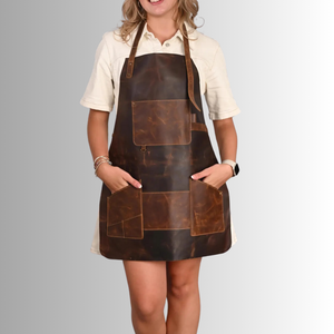 ผ้ากันเปื้อนหนังแท้พรีเมี่ยมสำหรับผู้หญิงสำหรับงานหนักงานทำจากหนังวัวปรับขนาดสีได้เลือกโลโก้ได้ตามต้องการตัวเลือกเชฟบาร์บีคิว - Product Image 6