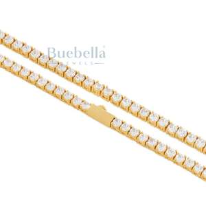 Venta caliente 925 Plata 14K Chapado en oro 4mm VVS Moissanite Collar de cadena de tenis para hombres y mujeres Premium Moissanite Jewelry - Product Image 4
